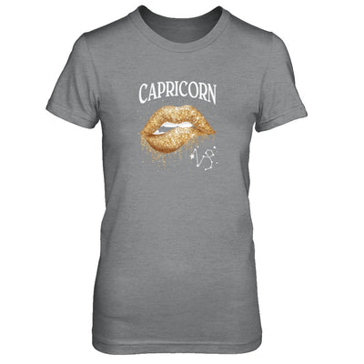 Capricorn Zodiac December January Birthday Gift Golden Lipstick T-Shirt & Tank Top | Teecentury.com