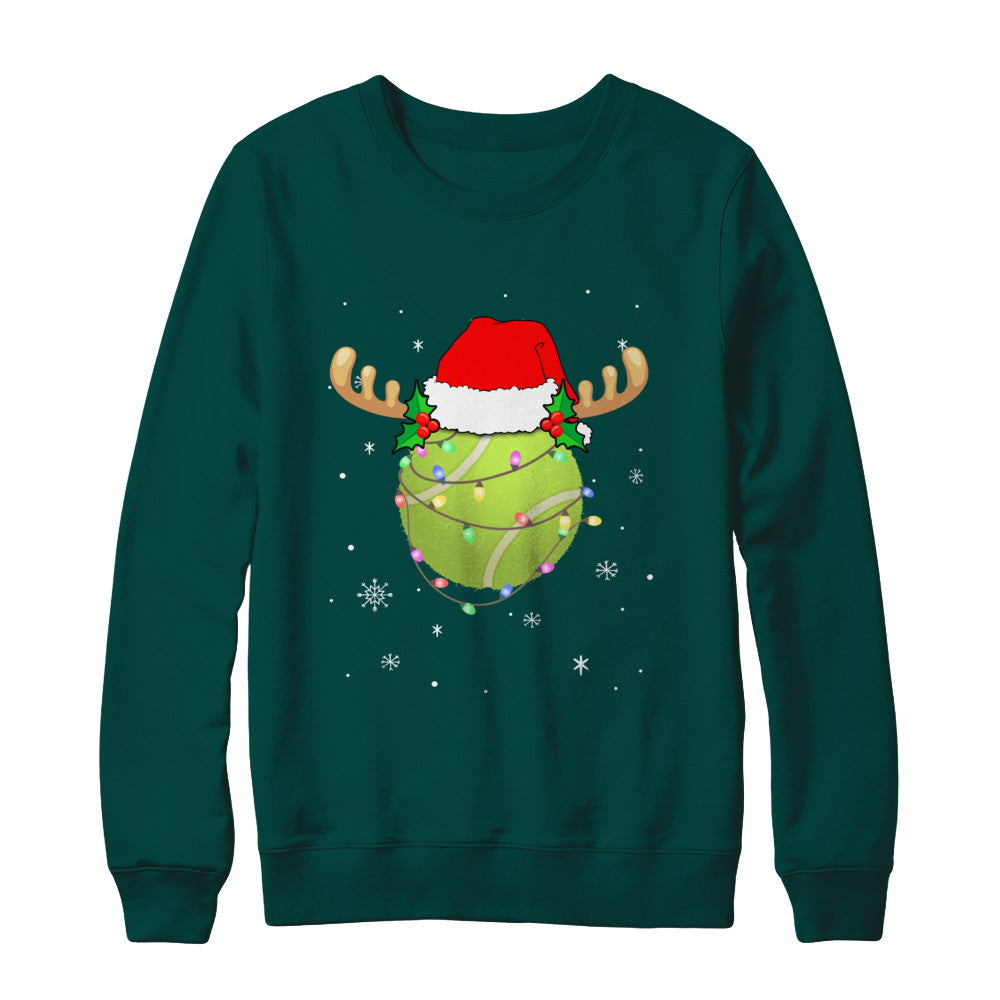 Santa Hat Tennis Reindeer Christmas Gifts T-Shirt & Sweatshirt | Teecentury.com