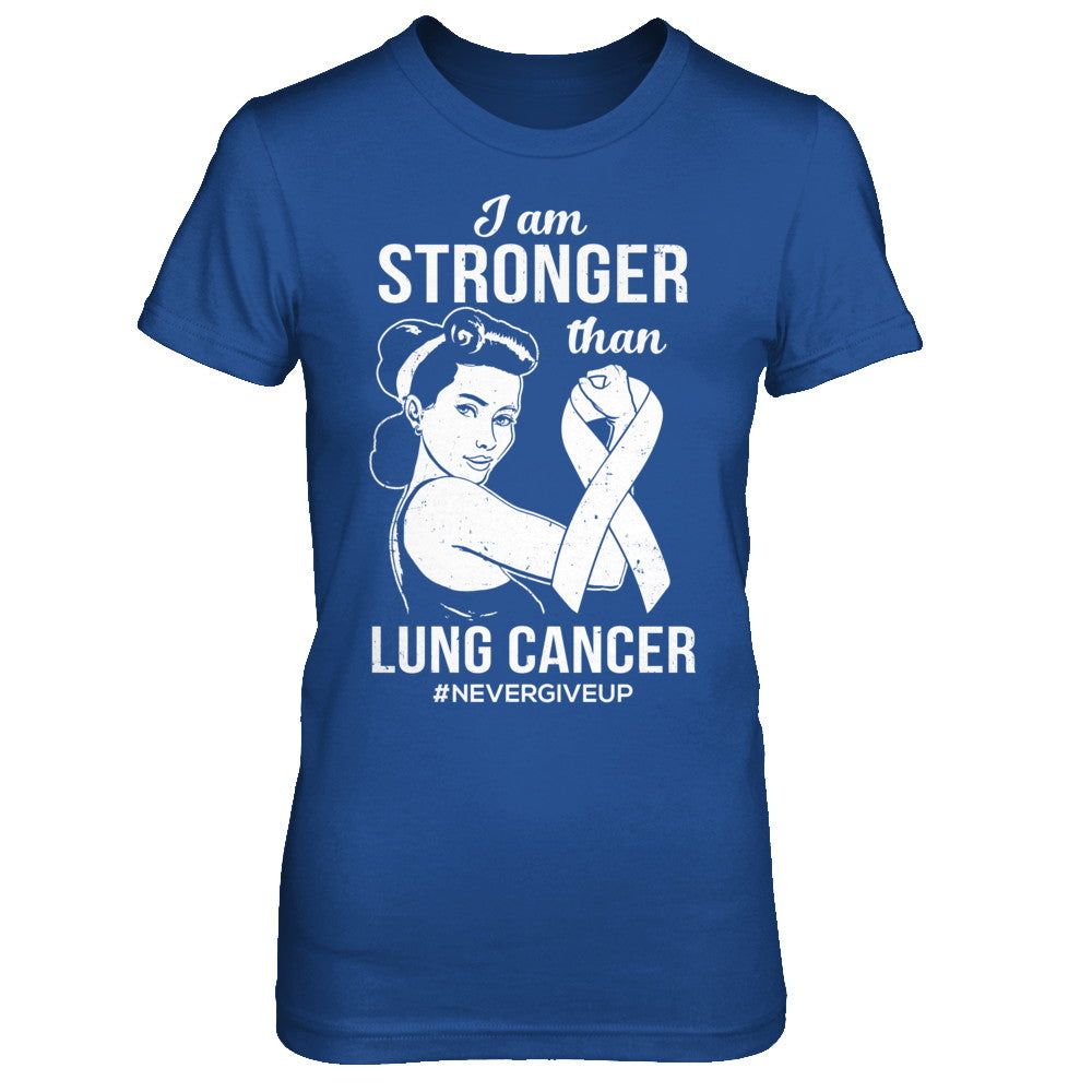 I Am Stronger Than Lung Cancer Awareness Support T-Shirt & Hoodie | Teecentury.com