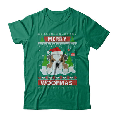 Bulldog Merry Woofmas Ugly Christmas Sweater T-Shirt & Sweatshirt | Teecentury.com