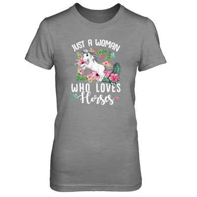 Just A Woman Who Loves Horses T-Shirt & Tank Top | Teecentury.com