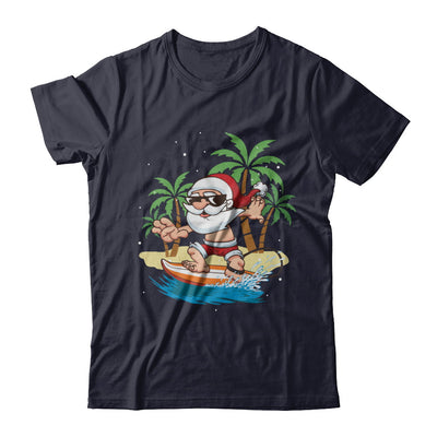 Funny Santa Surfing Hawaiian Summer Christmas T-Shirt & Sweatshirt | Teecentury.com