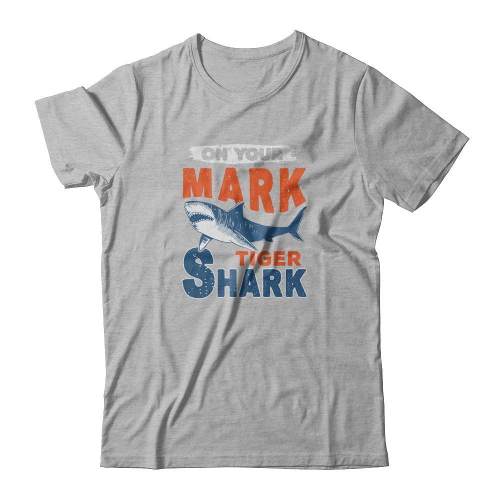 On Your Mark Tiger Shark Distressed T-Shirt & Tank Top | Teecentury.com