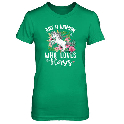 Just A Woman Who Loves Horses T-Shirt & Tank Top | Teecentury.com