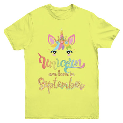Cute Unicorns Are Born In September Birthday Gift Youth Youth Shirt | Teecentury.com