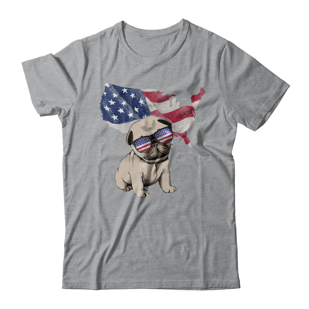 Funny Patriot Pug Dog 4Th Of July American Flag T-Shirt & Hoodie | Teecentury.com