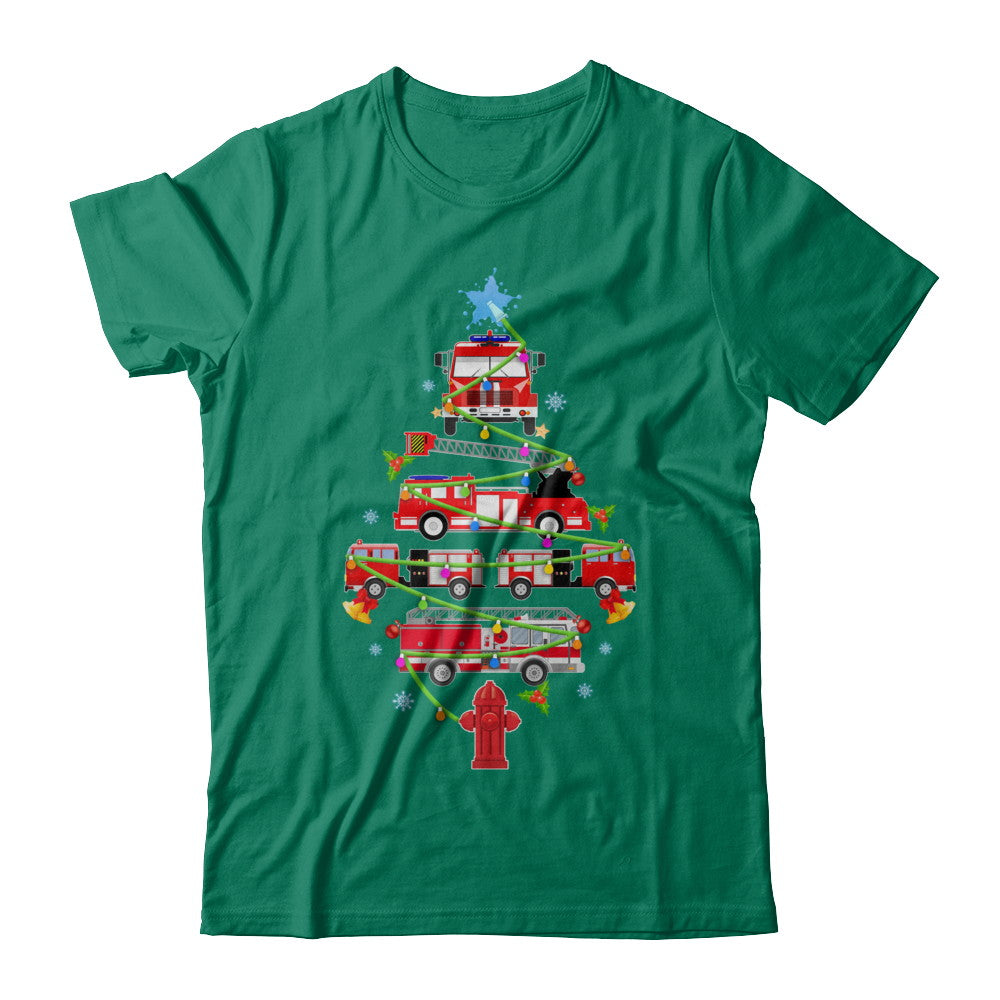 Firefighter Truck Christmas Tree Ornament Decor Gift T-Shirt & Sweatshirt | Teecentury.com