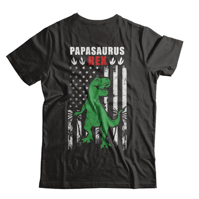 PapaSaurus Papa Dinosaur Rex American Flag Fathers Day T-Shirt & Hoodie | Teecentury.com