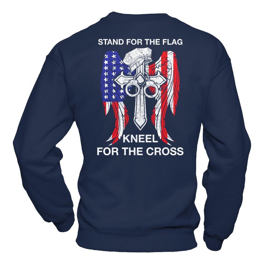 Police Stand For The Flag Kneel For The Cross T-Shirt & Hoodie | Teecentury.com
