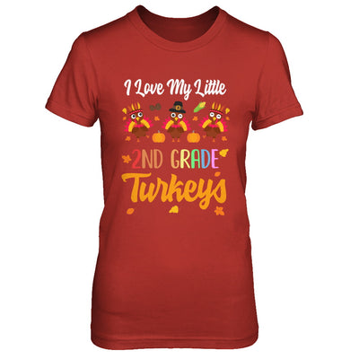 Thankful I Love My Little Second Grade Turkeys T-Shirt & Sweatshirt | Teecentury.com