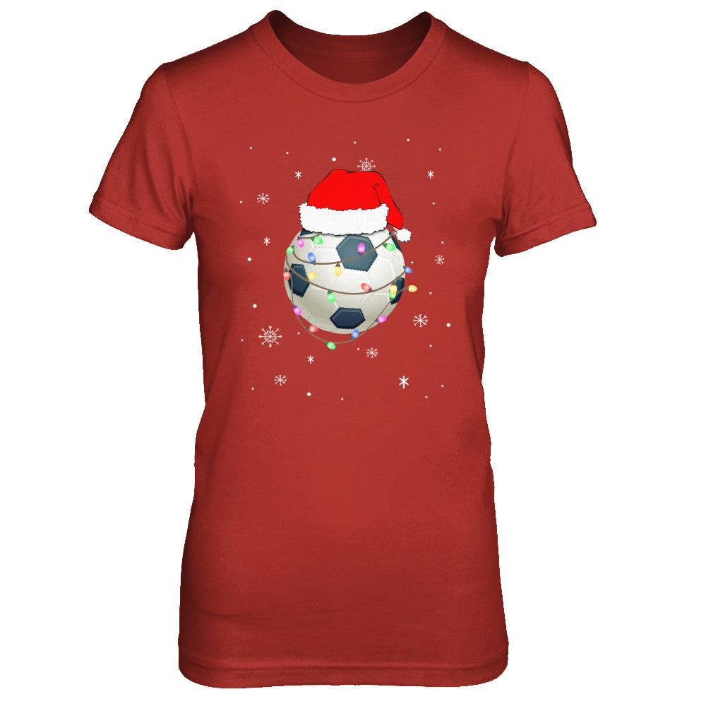 Santa Hat Soccer Christmas Gifts T-Shirt & Sweatshirt | Teecentury.com