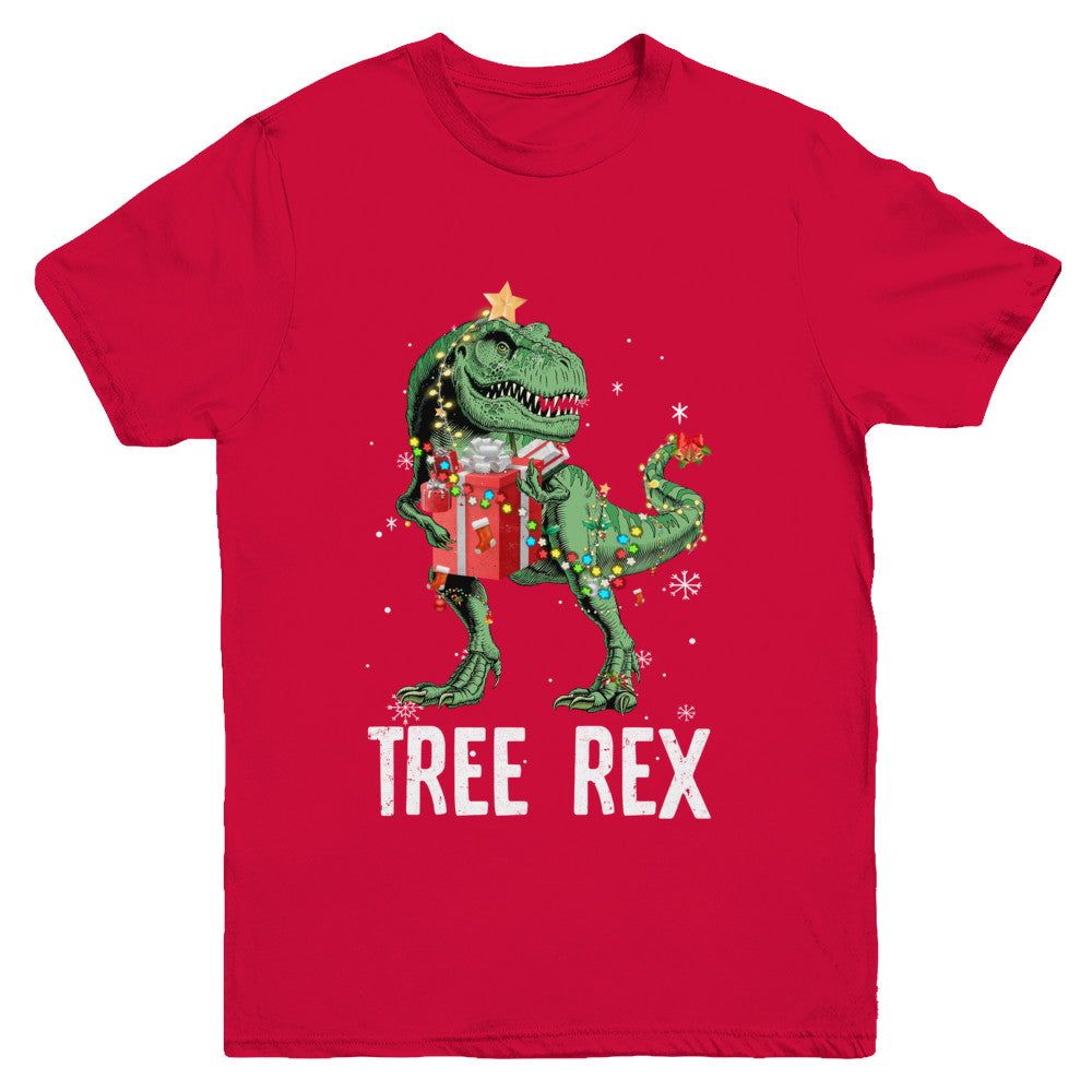 Christmas Tree For Kids Boys T Rex Dinosaur Xmas Gifts Youth Youth Shirt | Teecentury.com