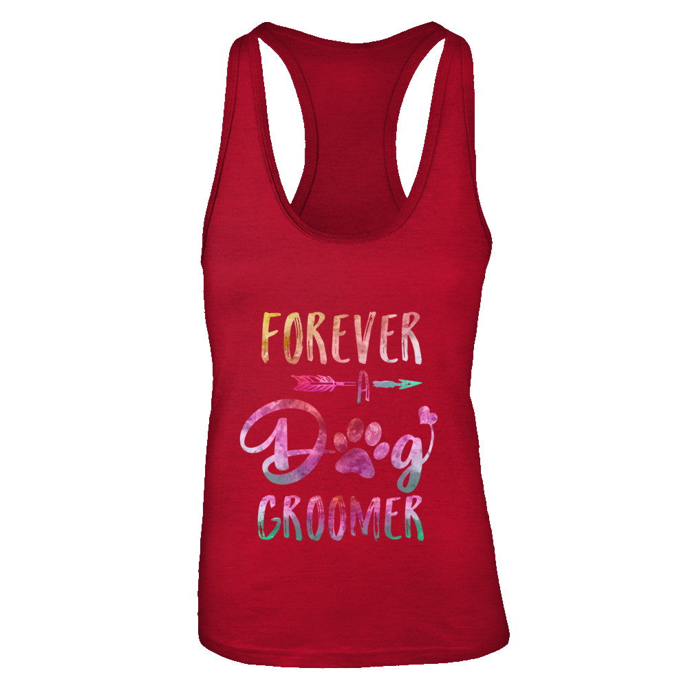Dog Paw Hairstylist Forever A Dog Groomer For Women T-Shirt & Tank Top | Teecentury.com