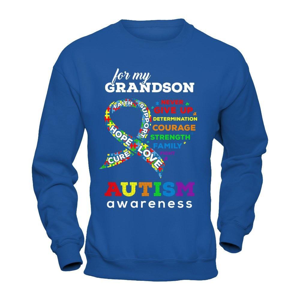 Autism Awareness For My Grandson Love Hope Faith Cure Support T-Shirt & Hoodie | Teecentury.com