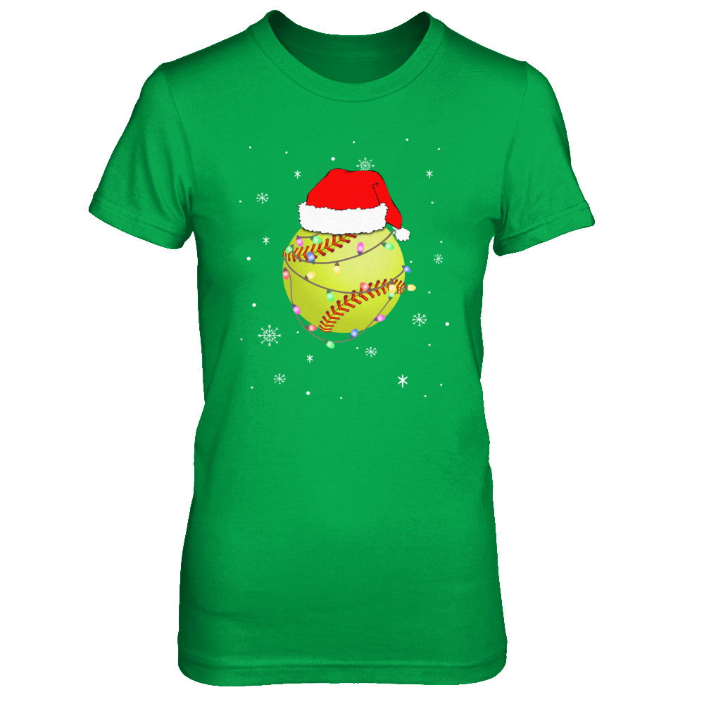 Santa Hat Softball Christmas Gifts T-Shirt & Sweatshirt | Teecentury.com