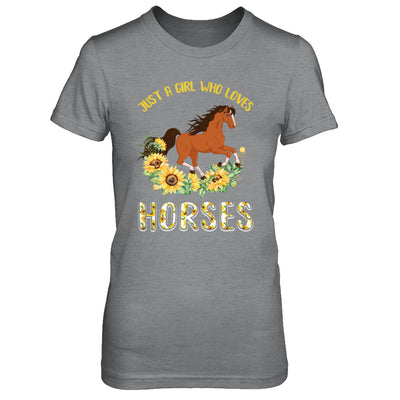 Just A Girl Who Loves Horses And Sunflowers T-Shirt & Hoodie | Teecentury.com