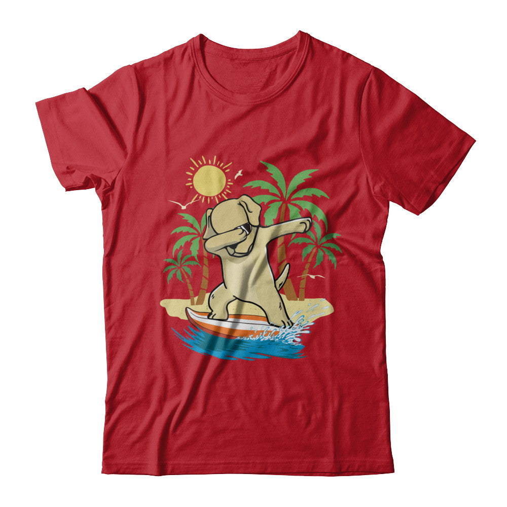 Summer Vacation Dabbing Labrador Surfing Surfboard Gift T-Shirt & Hoodie | Teecentury.com