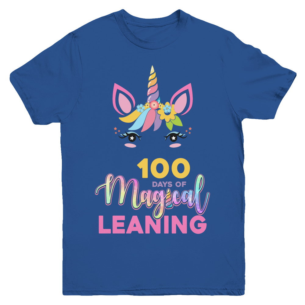 100 Days Of Magical Leaning School Unicorn Girl Gift Youth Youth Shirt | Teecentury.com