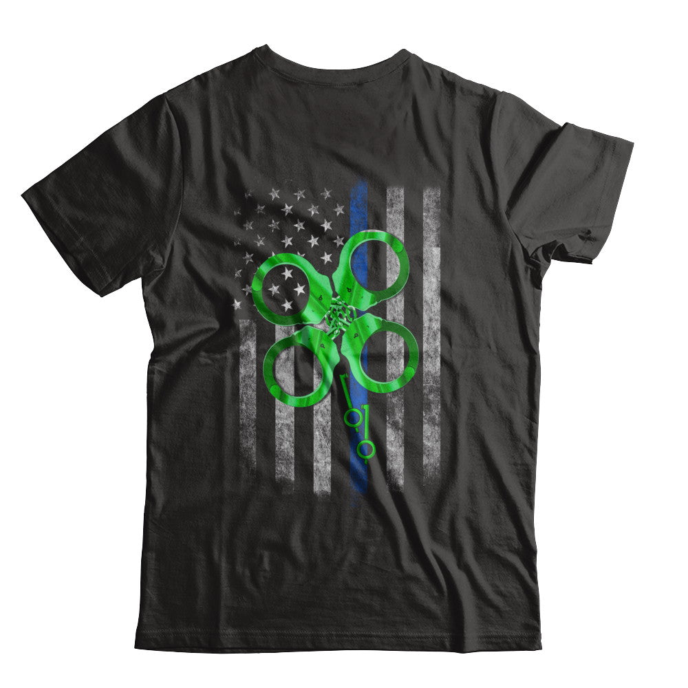 Thin Blue Line Happy St Patrick's Day Clover Police T-Shirt & Hoodie | Teecentury.com