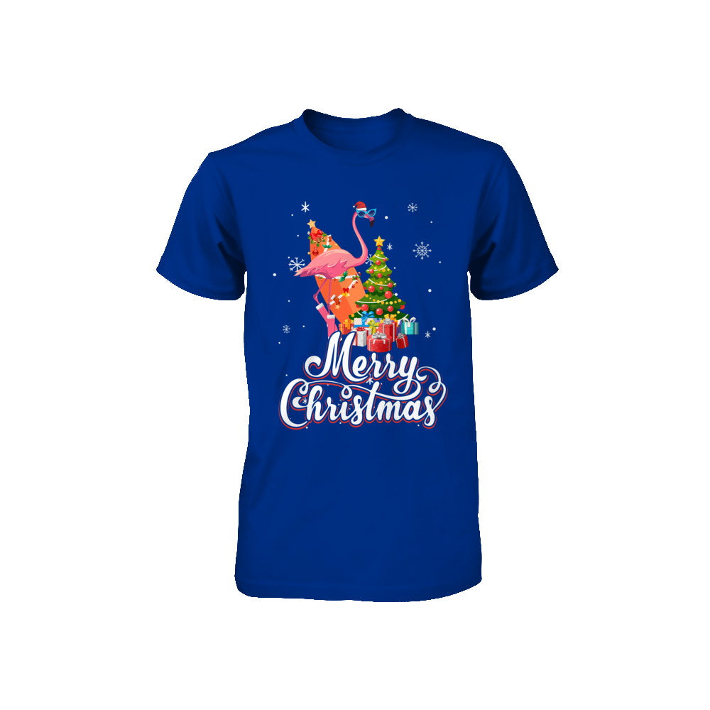 Flamingo Christmas Gift Merry Christmas Flamingo Youth Youth Shirt | Teecentury.com