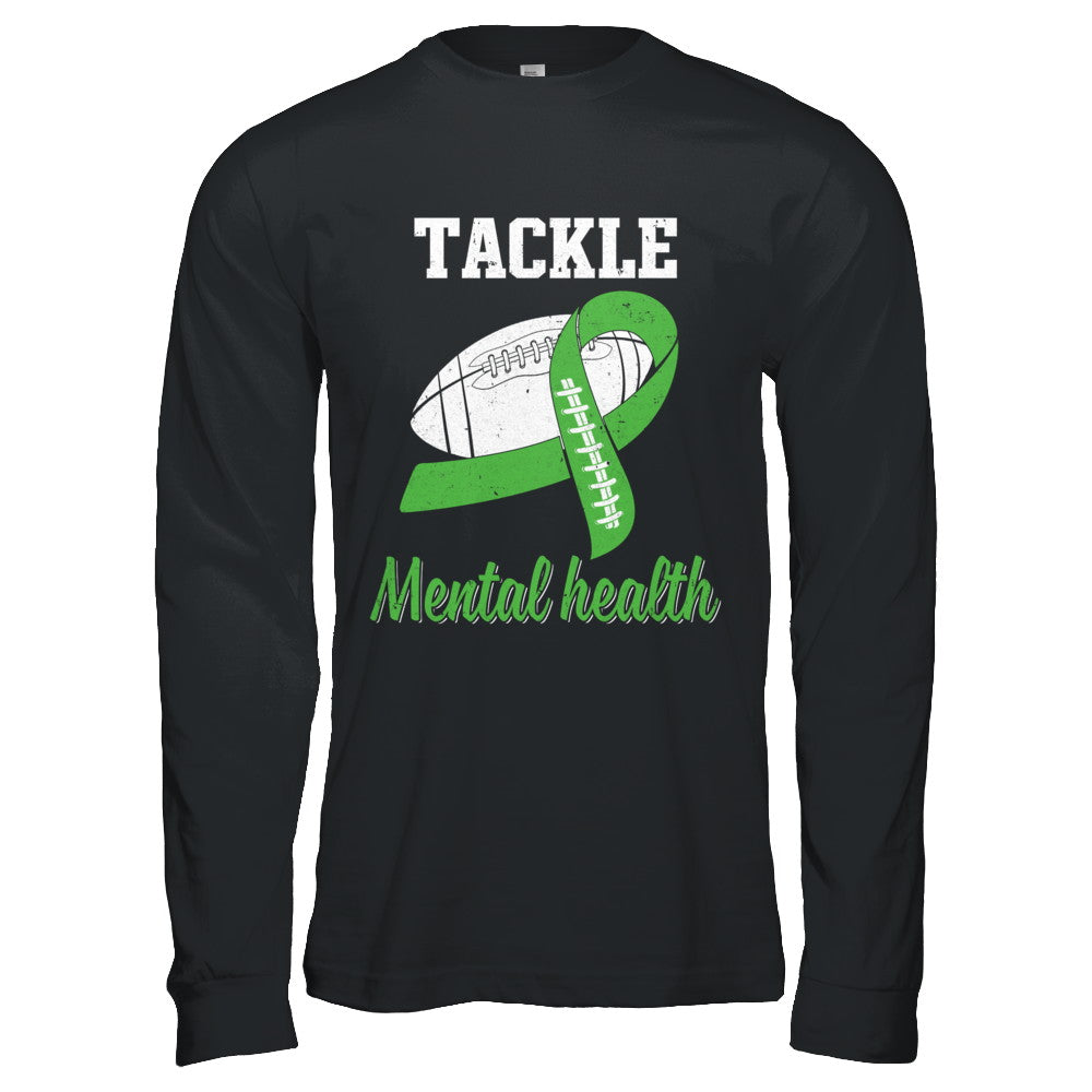 Football Survivor Tackle Green Mental Health Awareness T-Shirt & Hoodie | Teecentury.com