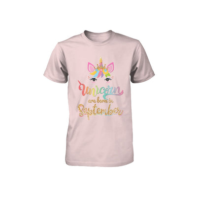 Cute Unicorns Are Born In September Birthday Gift Youth Youth Shirt | Teecentury.com