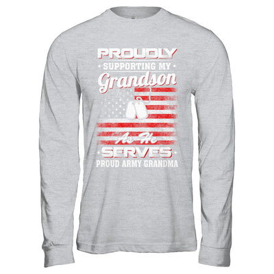 Supporting My Grandson As He Serves Proud Army Grandma T-Shirt & Hoodie | Teecentury.com