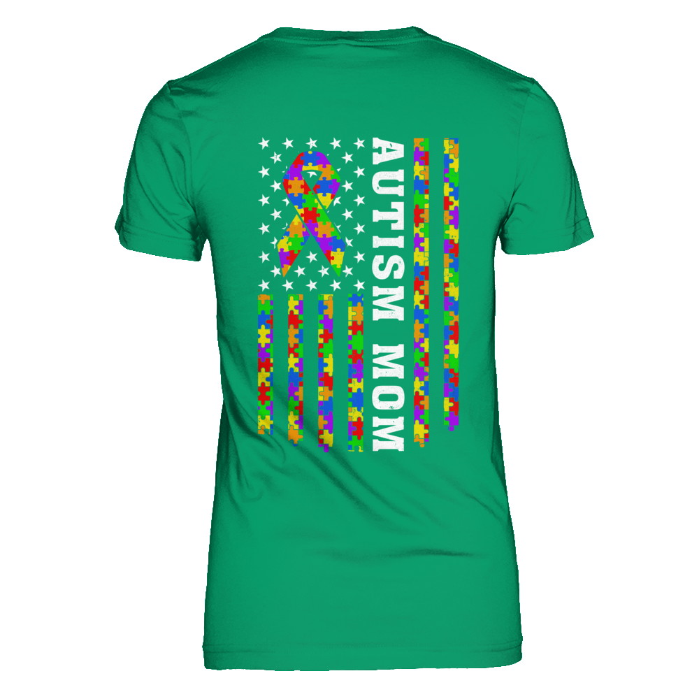 Proud Autism Mom Us Flag Autistic Mommy Mothers Day T-Shirt & Hoodie | Teecentury.com