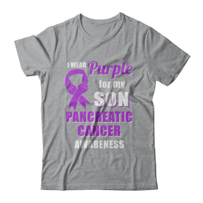 I Wear Purple For My Son Pancreatic Cancer Dad Mom T-Shirt & Hoodie | Teecentury.com