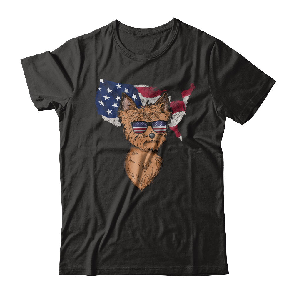Funny Patriot Yorkie Dog 4Th Of July American Flag T-Shirt & Hoodie | Teecentury.com