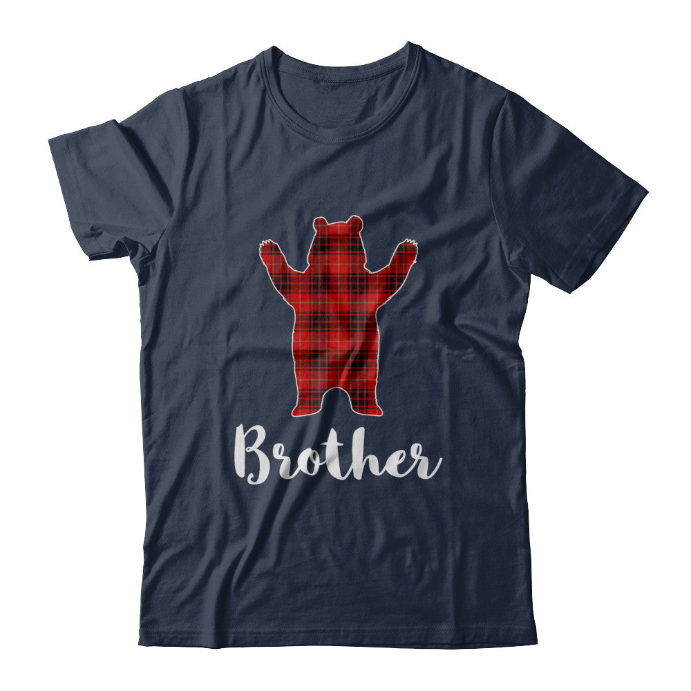 Red Brother Bear Buffalo Plaid Family Christmas Pajamas T-Shirt & Sweatshirt | Teecentury.com