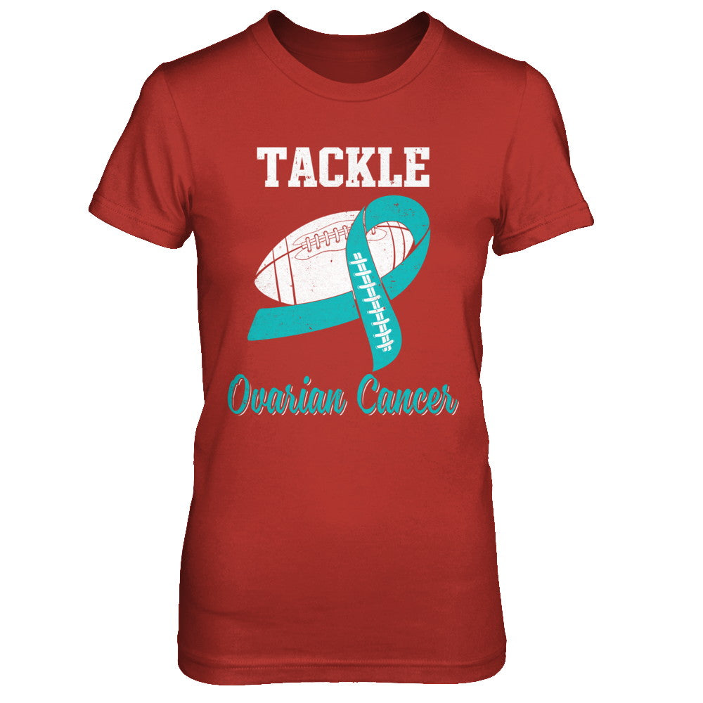 Football Survivor Tackle Teal Ovarian Cancer Awareness T-Shirt & Hoodie | Teecentury.com