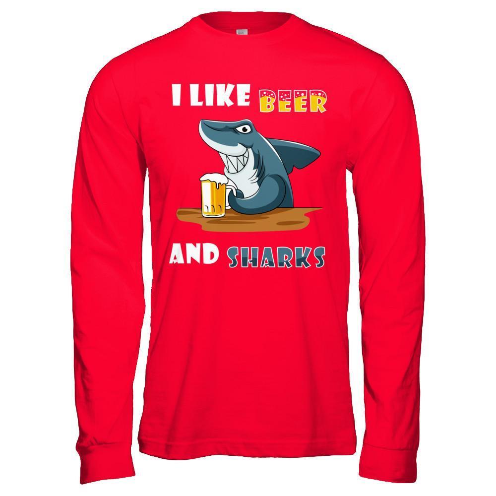 I Like Beer And Sharks T-Shirt & Hoodie | Teecentury.com