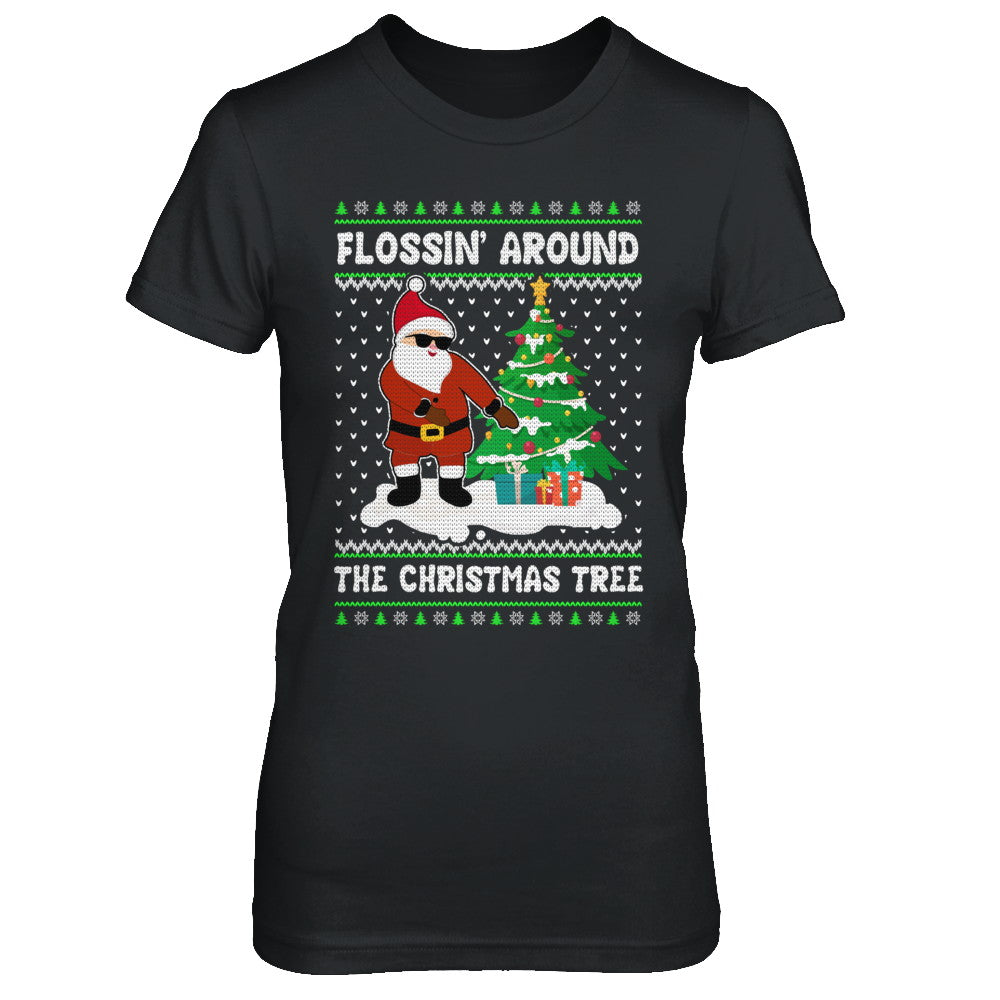 Flossin' Around The Christmas Tree Flossing Ugly Sweater T-Shirt & Sweatshirt | Teecentury.com