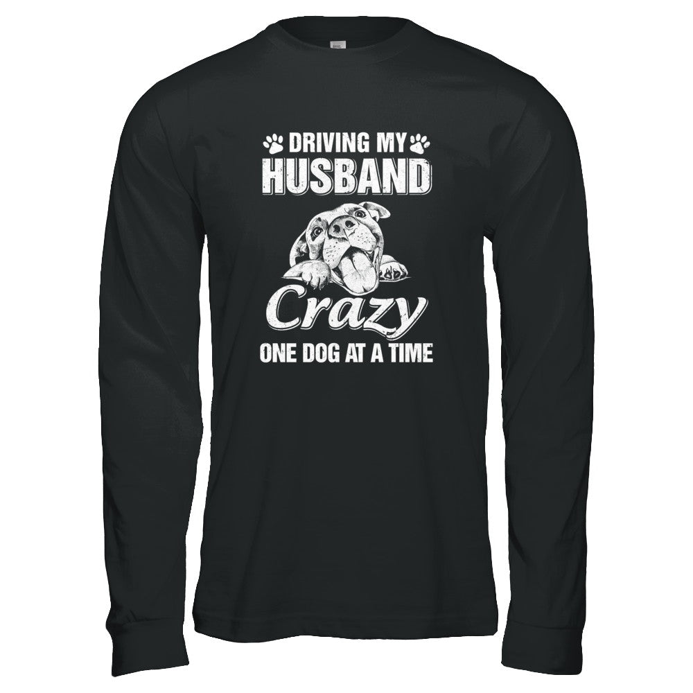 Driving My Husband Crazy One Dog At A Time Car Wife Gift T-Shirt & Tank Top | Teecentury.com
