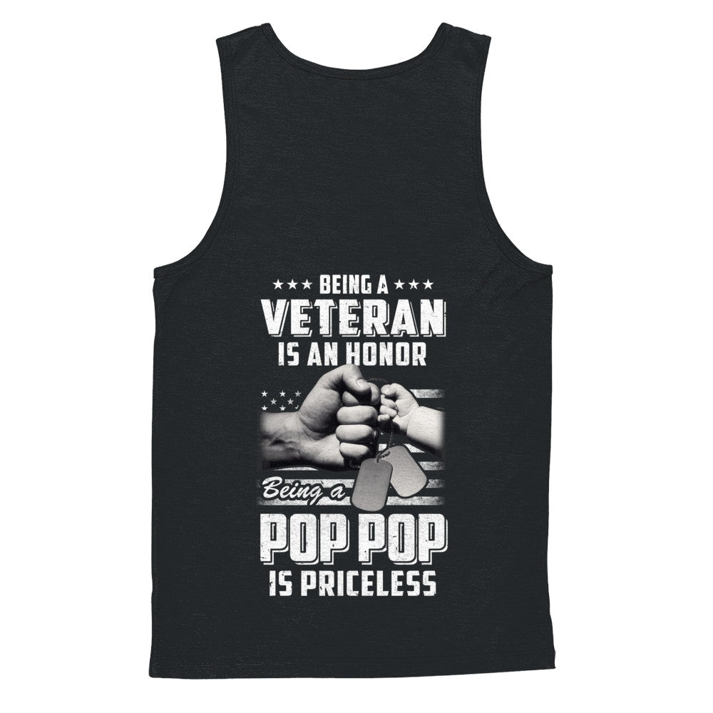 Being A Veteran Is An Honor Being A Pop Pop Is Priceless T-Shirt & Hoodie | Teecentury.com