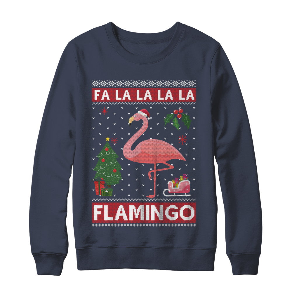 Cute Pink Flamingo Santa Hat Merry Christmas Sweater T-Shirt & Sweatshirt | Teecentury.com