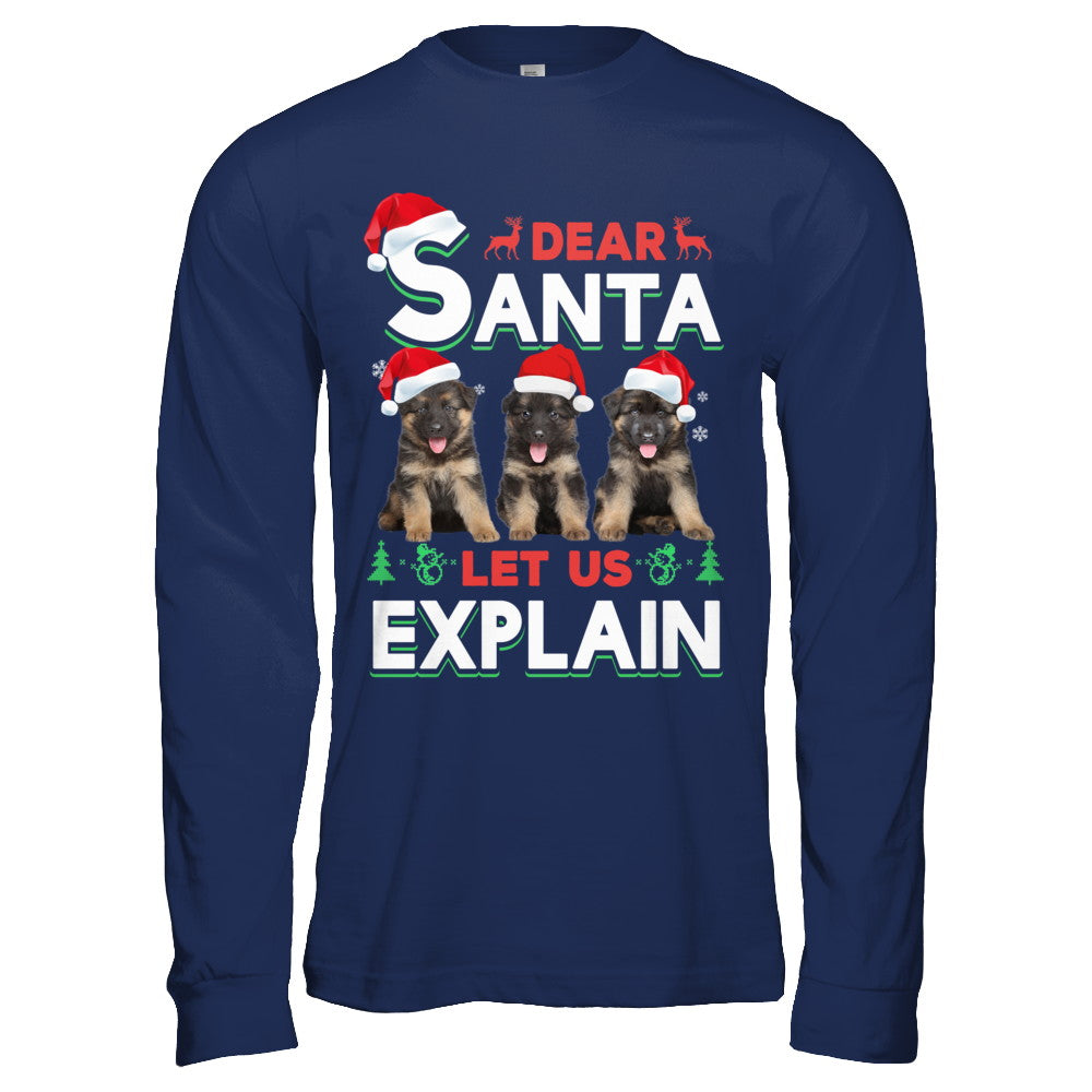 Dear Santa Funny German Shepherd Puppies Christmas Gift T-Shirt & Hoodie | Teecentury.com