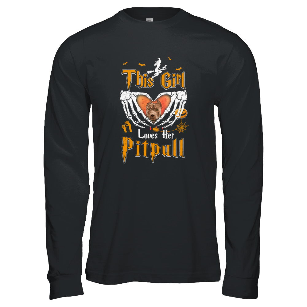 This Girl Love Her Dog Pit bull Halloween T-Shirt & Tank Top | Teecentury.com