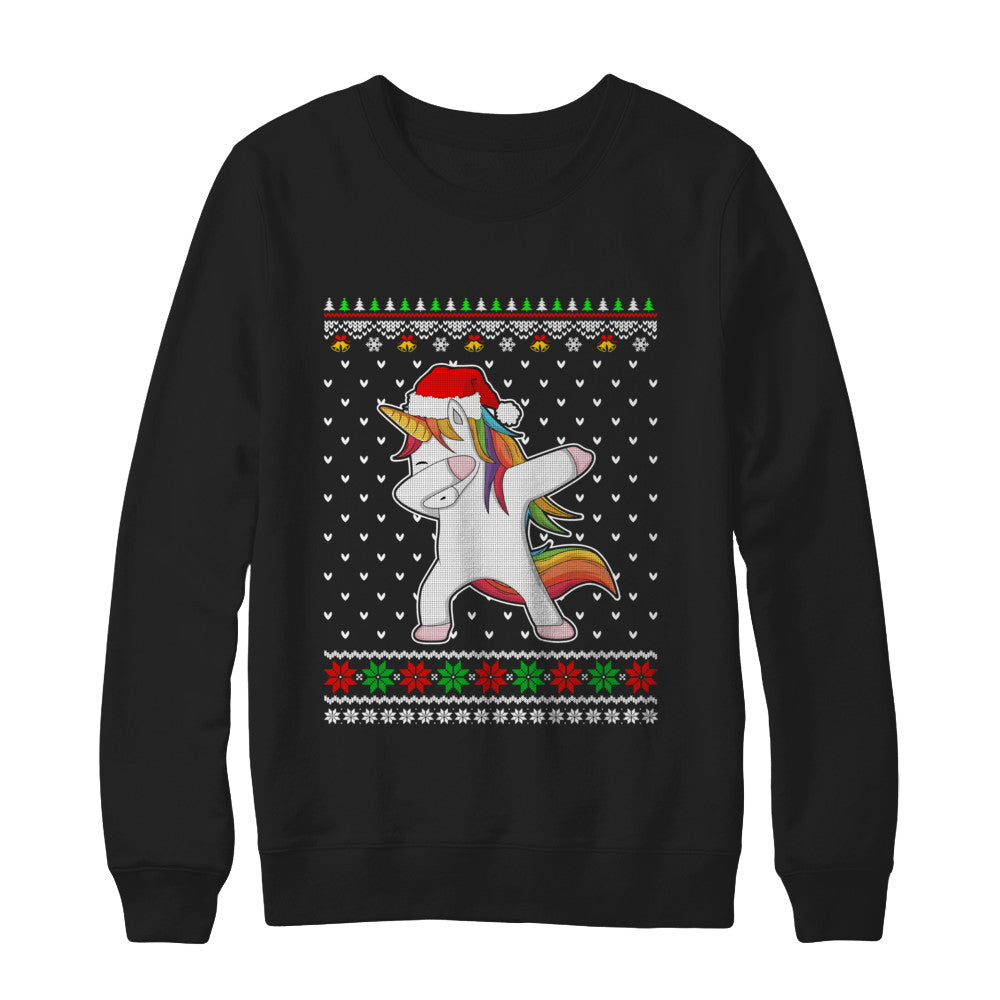 Dabbing Tangled Lights Ugly Christmas Sweater Girls T-Shirt & Sweatshirt | Teecentury.com