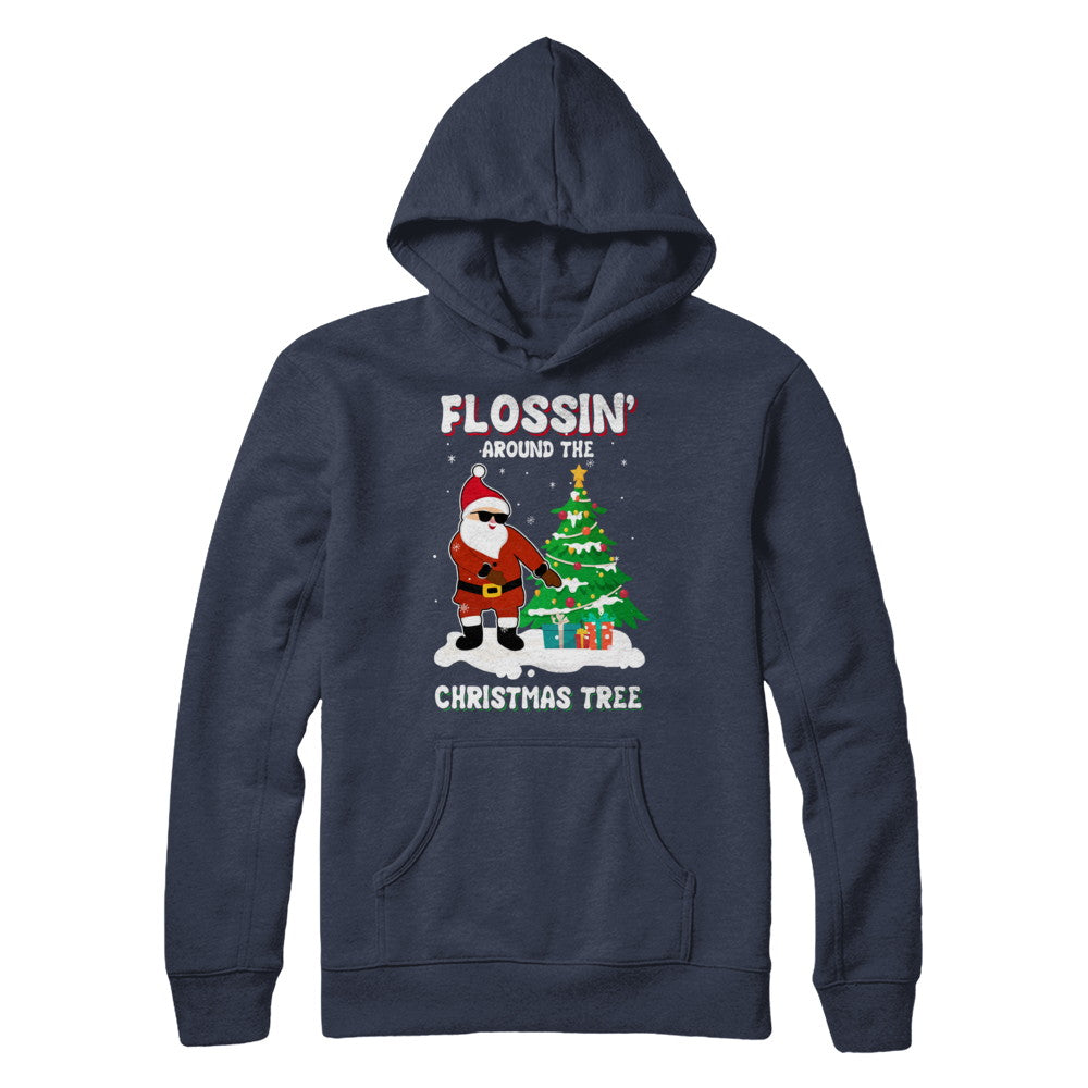 Flossin' Around The Christmas Tree Flossing Santa T-Shirt & Hoodie | Teecentury.com