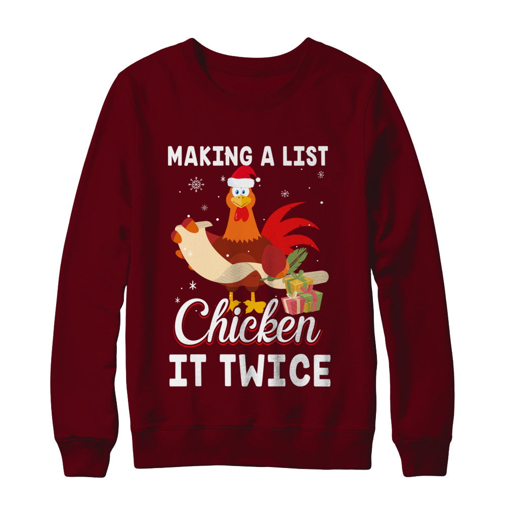 Chicken It Twice Funny Chicken Christmas T-Shirt & Sweatshirt | Teecentury.com