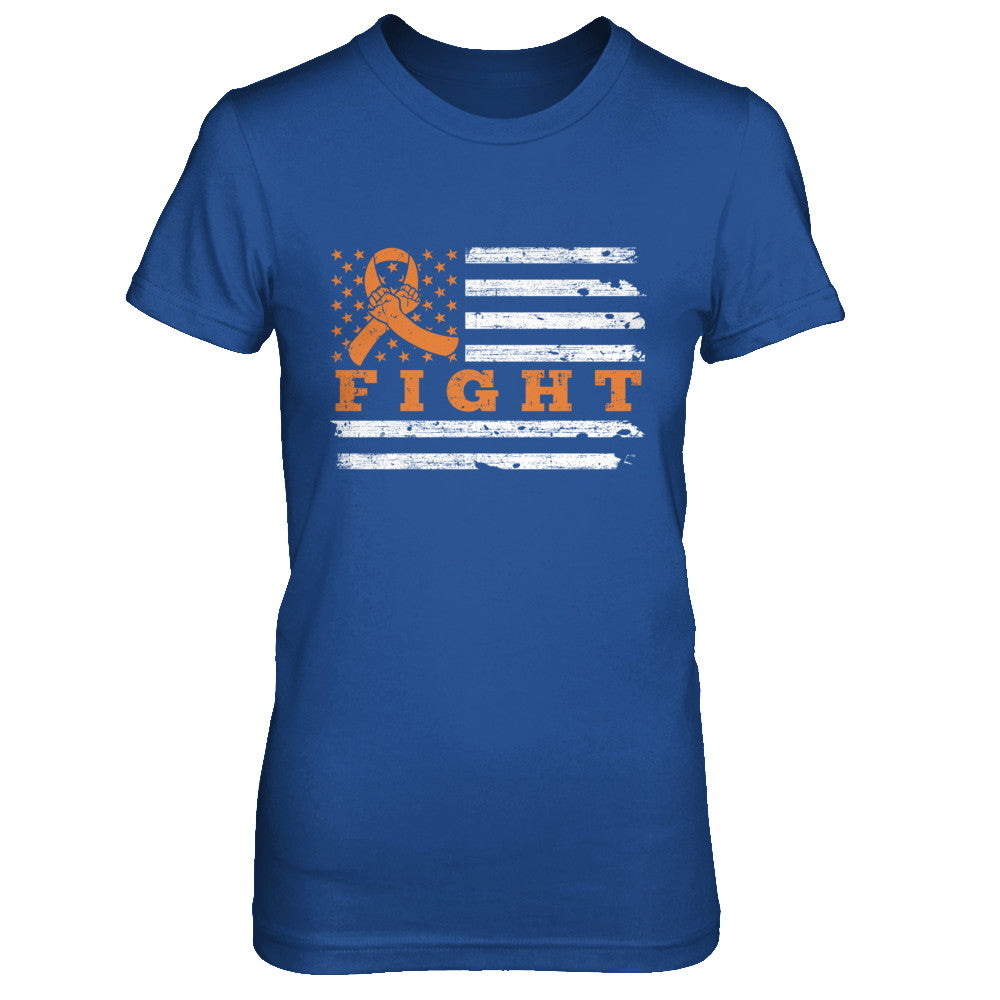 Fight Orange Ribbon US Flag Multiple Sclerosis Awareness T-Shirt & Hoodie | Teecentury.com