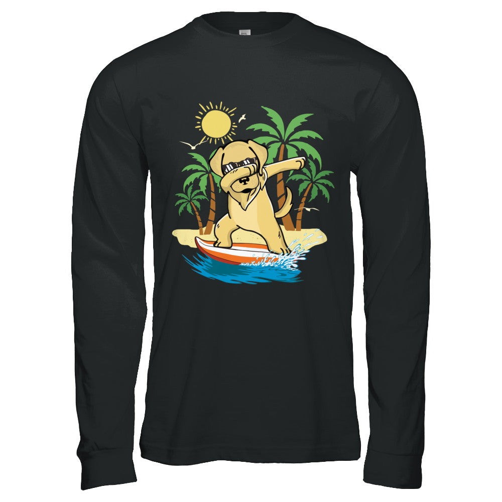 Summer Vacation Dabbing Golden Retriever Surfing Surfboard Gift T-Shirt & Hoodie | Teecentury.com