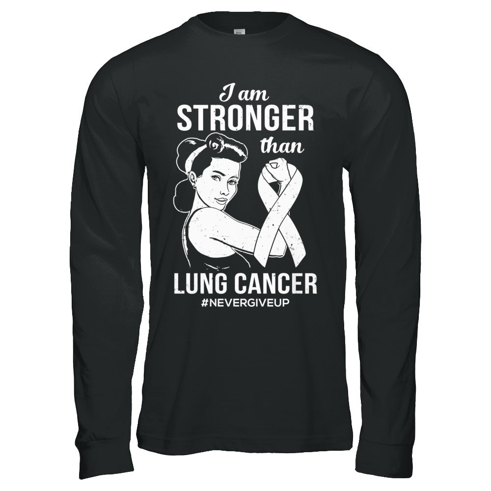 I Am Stronger Than Lung Cancer Awareness Support T-Shirt & Hoodie | Teecentury.com