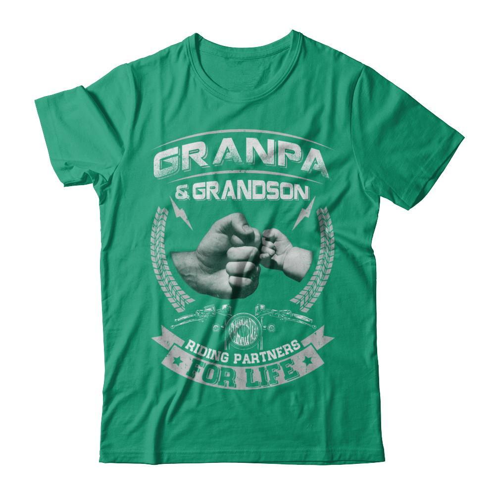 Motocross Grandpa And Grandson Riding Partners For Life T-Shirt & Hoodie | Teecentury.com