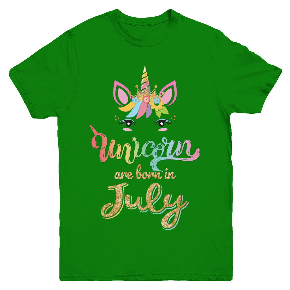 Cute Unicorns Are Born In July Birthday Gift Youth Youth Shirt | Teecentury.com