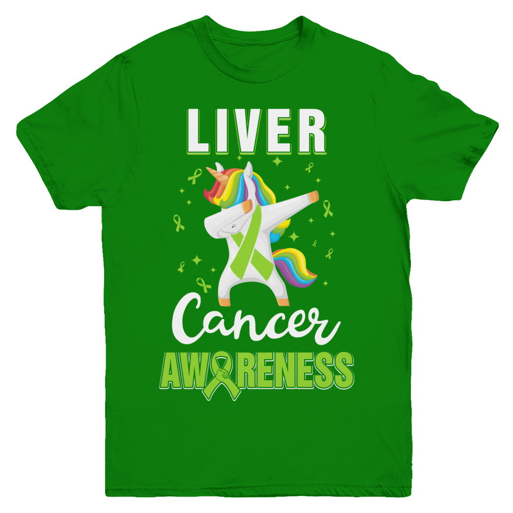 Inspirational Liver Cancer Awareness Unicorn Support Youth Youth Shirt | Teecentury.com