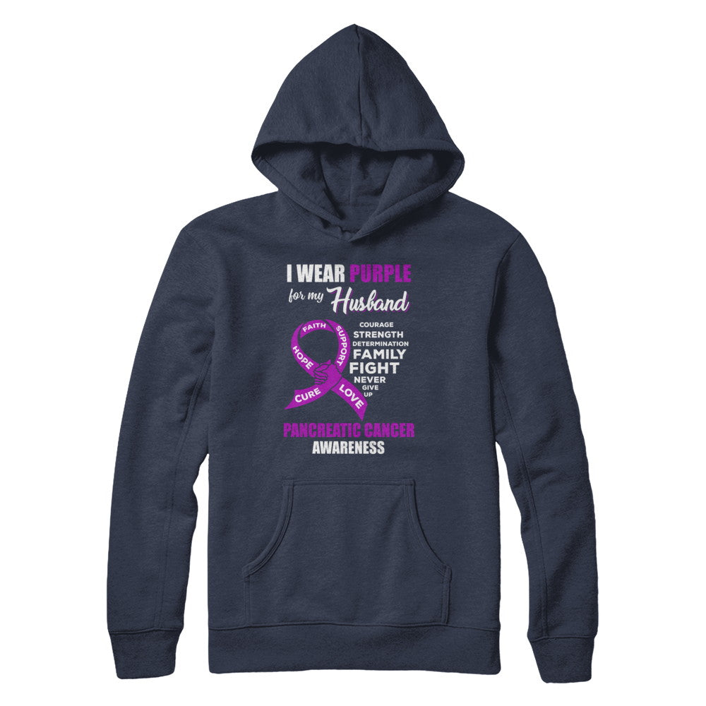 Pancreatic Cancer I Wear Purple For My Husband Wife T-Shirt & Hoodie | Teecentury.com
