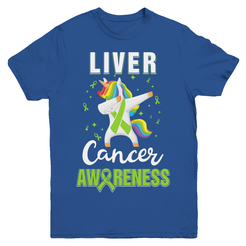 Inspirational Liver Cancer Awareness Unicorn Support Youth Youth Shirt | Teecentury.com